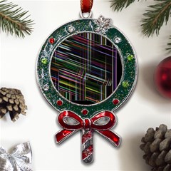 False Prismatic Black Background Metal X mas Lollipop With Crystal Ornament by Bangk1t