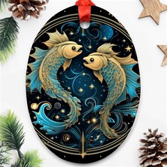 Fish Star Sign Oval Ornament (two Sides) by Bangk1t