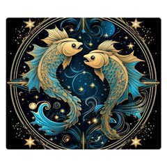 Fish Star Sign Two Sides Premium Plush Fleece Blanket (small) by Bangk1t