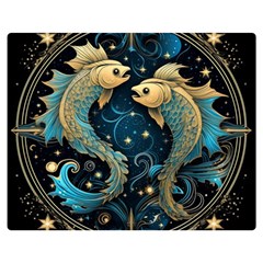 Fish Star Sign Two Sides Premium Plush Fleece Blanket (medium) by Bangk1t