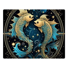 Fish Star Sign Two Sides Premium Plush Fleece Blanket (large) by Bangk1t