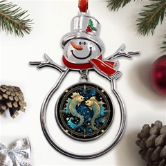 Fish Star Sign Metal Snowman Ornament