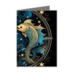 Fish Star Sign Mini Greeting Card by Bangk1t