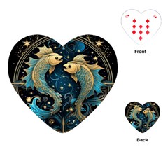 Fish Star Sign Playing Cards Single Design (heart) by Bangk1t