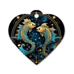 Fish Star Sign Dog Tag Heart (two Sides) by Bangk1t