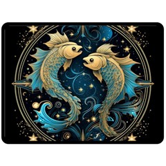 Fish Star Sign Fleece Blanket (large) by Bangk1t