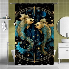 Fish Star Sign Shower Curtain 48  X 72  (small)  by Bangk1t