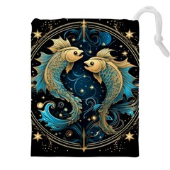 Fish Star Sign Drawstring Pouch (4xl) by Bangk1t