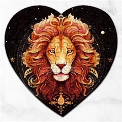 Lion Star Sign Astrology Horoscope Jigsaw Puzzle (heart) by Bangk1t