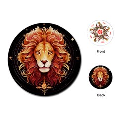 Lion Star Sign Astrology Horoscope Playing Cards Single Design (Round)