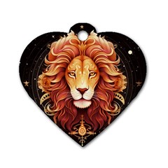 Lion Star Sign Astrology Horoscope Dog Tag Heart (one Side) by Bangk1t