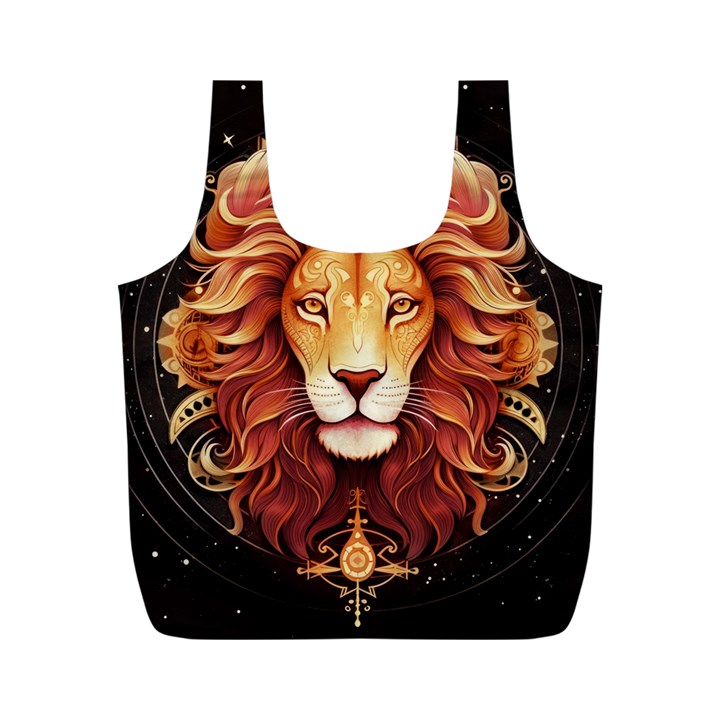 Lion Star Sign Astrology Horoscope Full Print Recycle Bag (M)