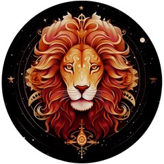 Lion Star Sign Astrology Horoscope Uv Print Round Tile Coaster