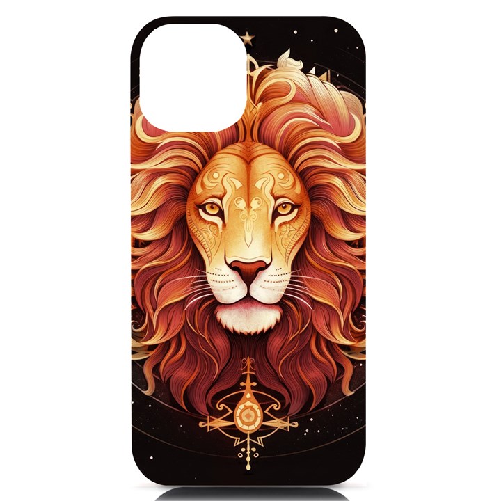 Lion Star Sign Astrology Horoscope iPhone 14 Black UV Print Case