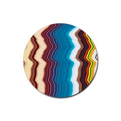 Line Vertical Lines Color Lines Rubber Round Coaster (4 Pack) by Bangk1t