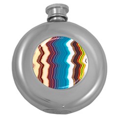 Line Vertical Lines Color Lines Round Hip Flask (5 Oz) by Bangk1t