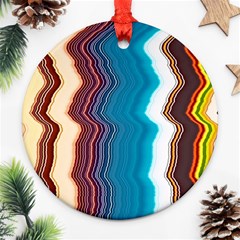 Line Vertical Lines Color Lines Round Ornament (two Sides) by Bangk1t