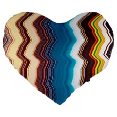 Line Vertical Lines Color Lines Large 19  Premium Heart Shape Cushions by Bangk1t