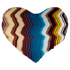 Line Vertical Lines Color Lines Large 19  Premium Flano Heart Shape Cushions by Bangk1t