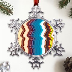 Line Vertical Lines Color Lines Metal Large Snowflake Ornament by Bangk1t