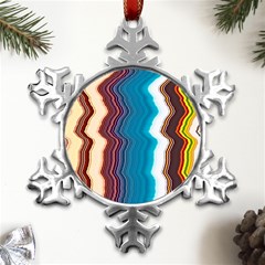 Line Vertical Lines Color Lines Metal Small Snowflake Ornament by Bangk1t