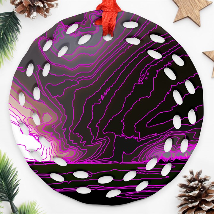 Pink Storm Pink Lightning Ornament (Round Filigree)