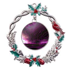 Pink Storm Pink Lightning Metal X mas Wreath Holly Leaf Ornament