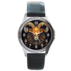 Aries Star Sign Round Metal Watch by Bangk1t