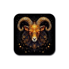 Aries Star Sign Rubber Square Coaster (4 Pack) by Bangk1t