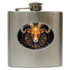 Aries Star Sign Hip Flask (6 Oz) by Bangk1t