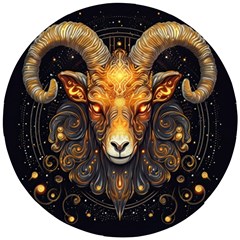 Aries Star Sign Wooden Puzzle Round by Bangk1t