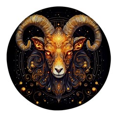 Aries Star Sign Round Glass Fridge Magnet (4 Pack)