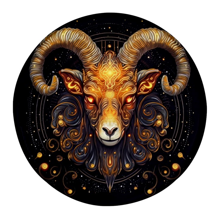 Aries Star Sign Round Glass Fridge Magnet (4 pack)