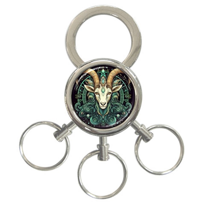 Capricorn Star Sign 3-Ring Key Chain