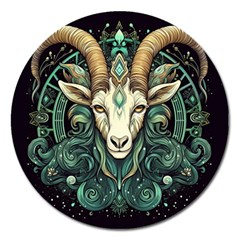 Capricorn Star Sign Magnet 5  (round) by Bangk1t