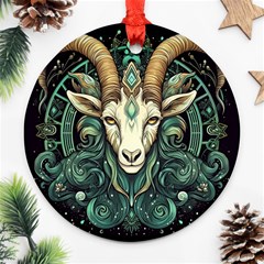 Capricorn Star Sign Round Ornament (two Sides) by Bangk1t