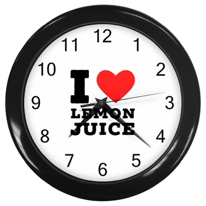 I love lemon juice Wall Clock (Black)