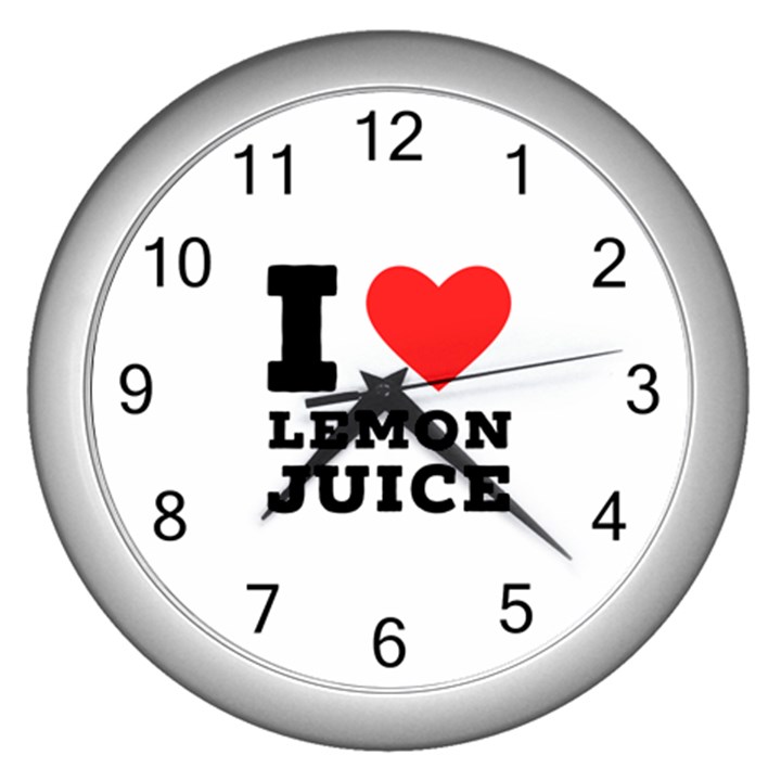 I love lemon juice Wall Clock (Silver)