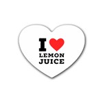 I love lemon juice Rubber Heart Coaster (4 pack) Front