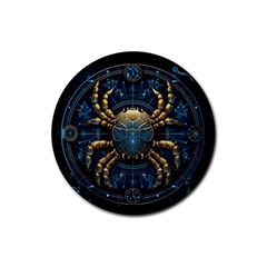 Cancer Star Sign Astrology Rubber Round Coaster (4 Pack) by Bangk1t