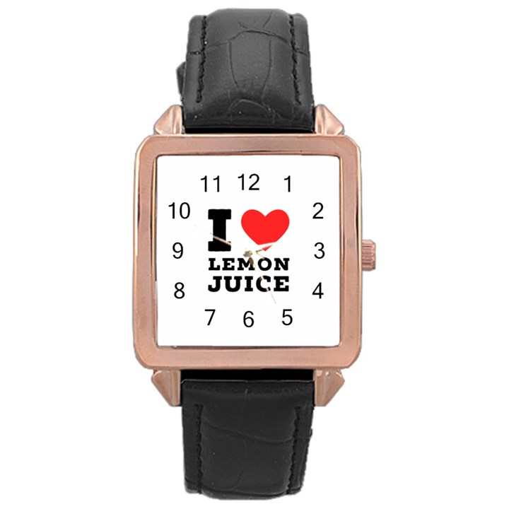 I love lemon juice Rose Gold Leather Watch 