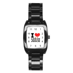 I Love Lemon Juice Stainless Steel Barrel Watch by ilovewhateva