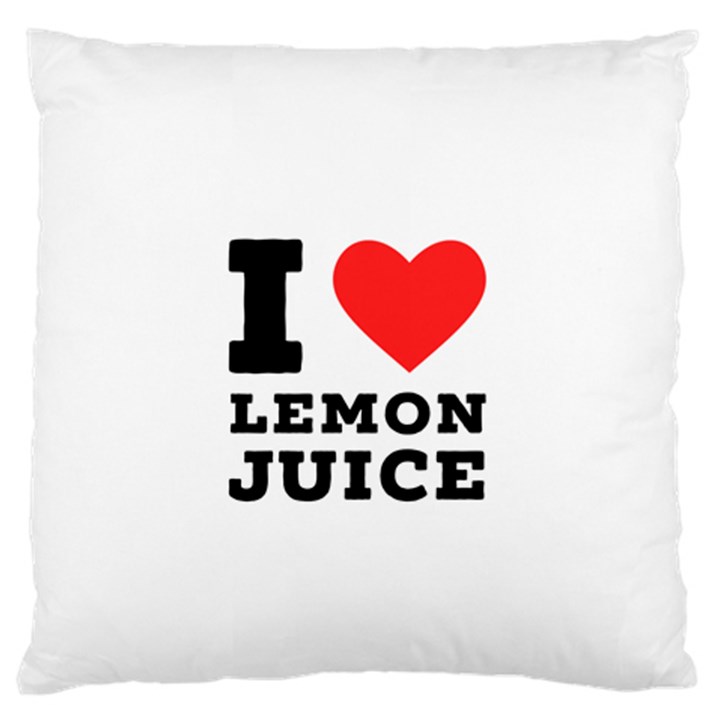 I love lemon juice Large Premium Plush Fleece Cushion Case (One Side)