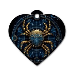 Cancer Star Sign Astrology Dog Tag Heart (two Sides) by Bangk1t