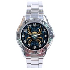 Cancer Star Sign Astrology Stainless Steel Analogue Watch by Bangk1t