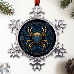 Cancer Star Sign Astrology Metal Large Snowflake Ornament