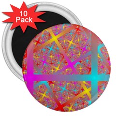 Geometric Abstract Colorful 3  Magnets (10 Pack) 