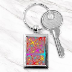 Geometric Abstract Colorful Key Chain (rectangle)