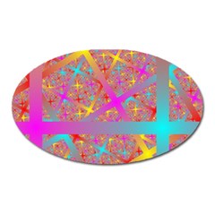 Geometric Abstract Colorful Oval Magnet by Bangk1t