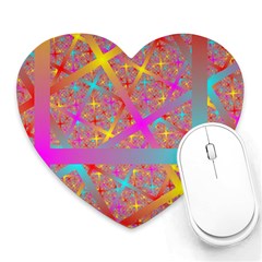 Geometric Abstract Colorful Heart Mousepad by Bangk1t